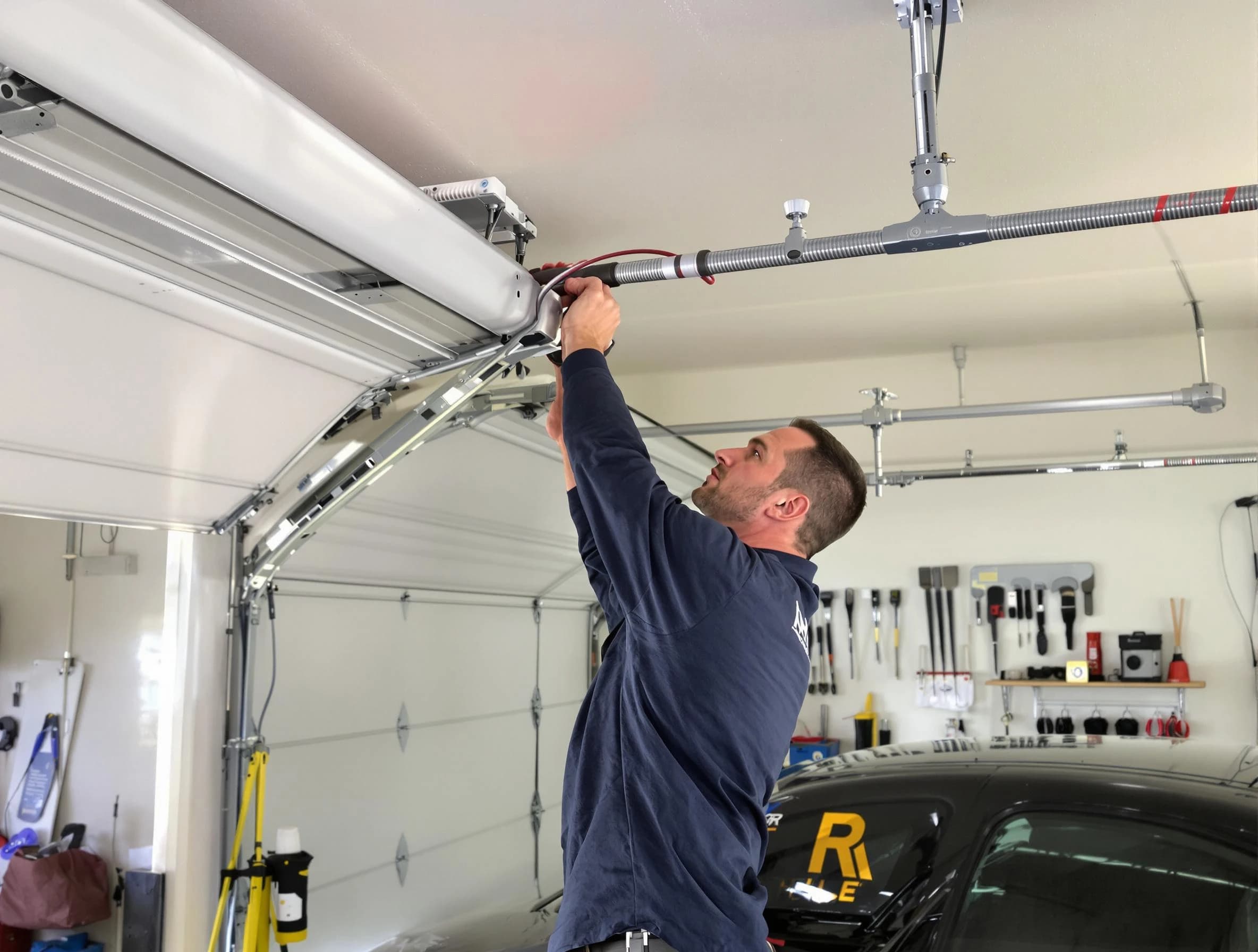 Covington Garage Door Repair technician performing garage door cable repair in Covington