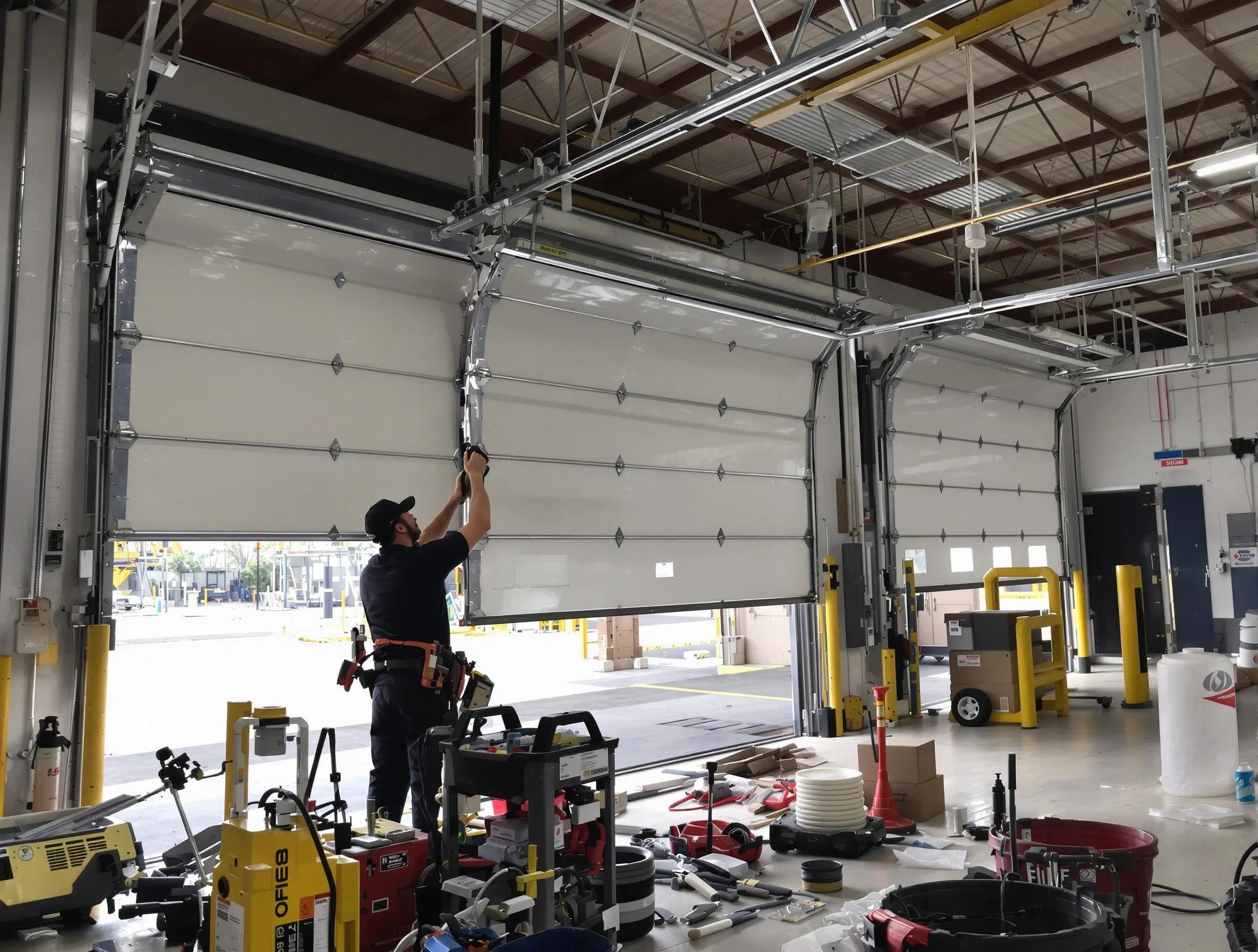 Covington Garage Door Repair technician performing commercial garage door repair in Covington