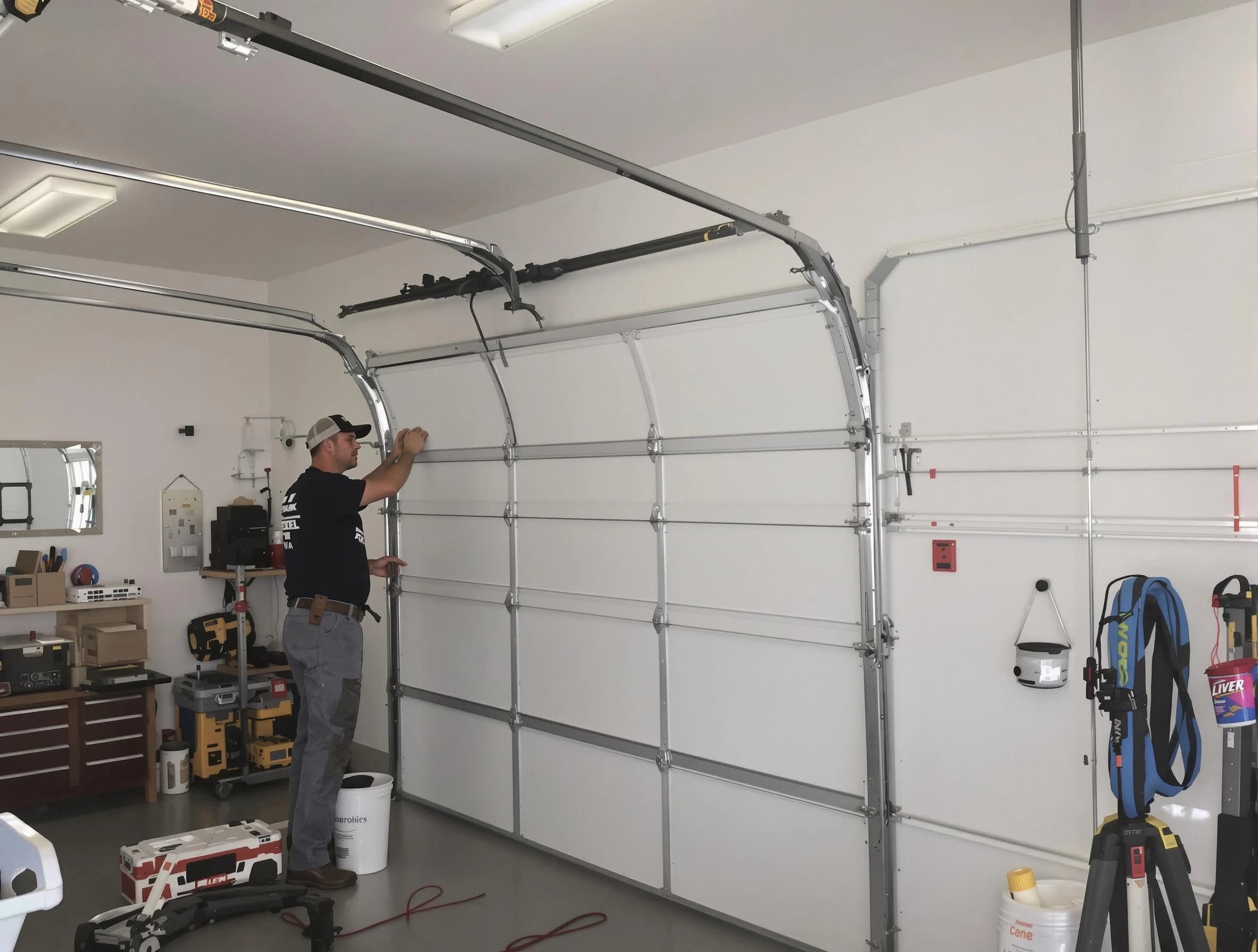 Covington Garage Door Repair team installing new garage door in Covington