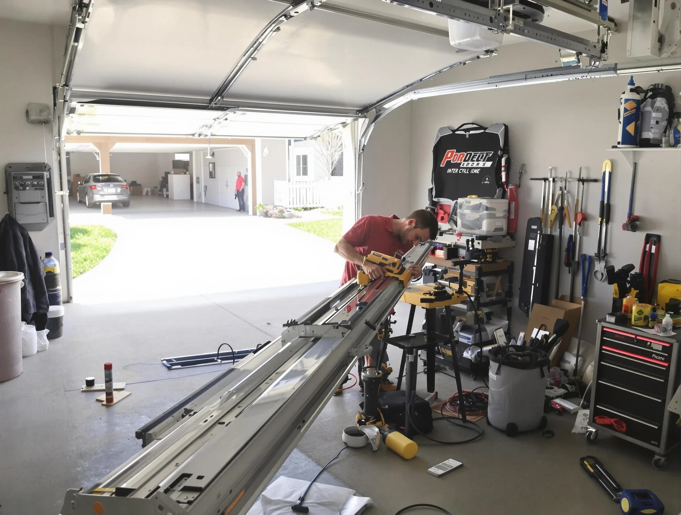 Covington Garage Door Repair expert performing track repair in Covington