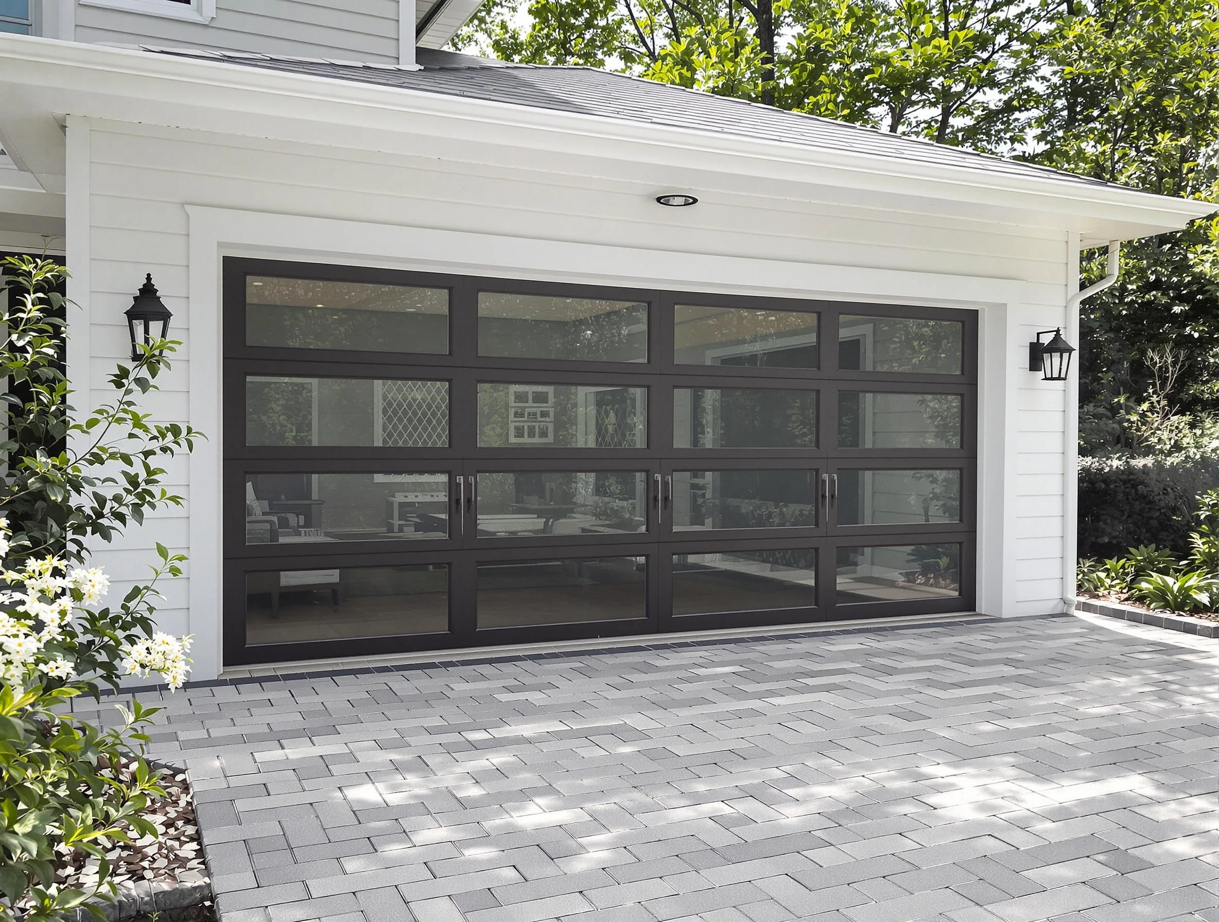 Covington Garage Door Repair design specialist presenting custom garage door options to Covington homeowner